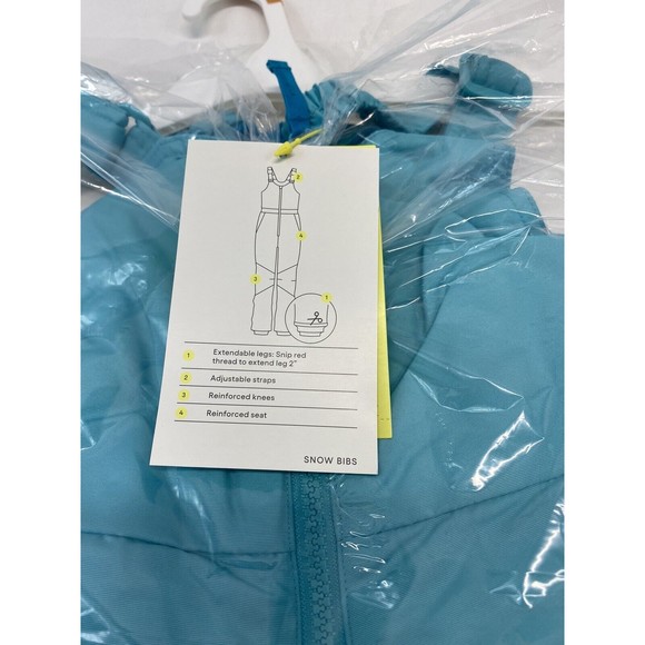All in Motion Girl Waterproof Snow Sport Bib snowsuit Size Small (6/6x) Teal - Picture 3 of 5